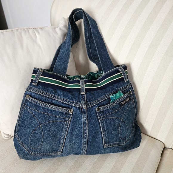 Calvin Klein Handbags - Calvin Klein Upcycled Denim Jeans Purse Bag